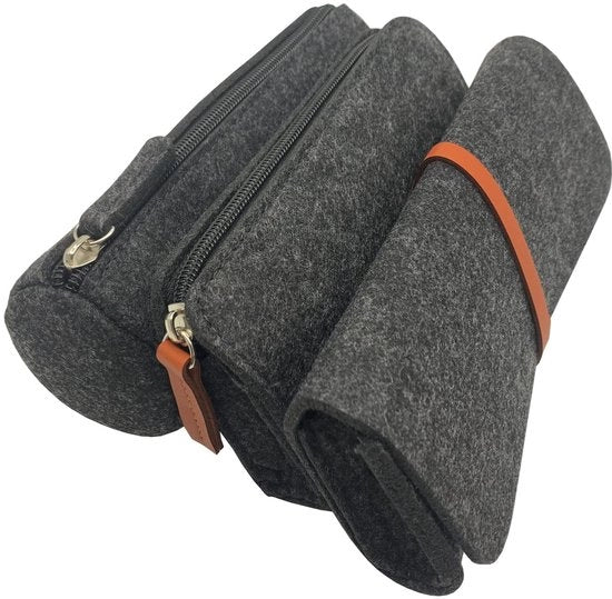 Set di 3 Tasche di Panno Multifunzionale con Cerniera a Ritroso - Panno Zavorra soffice/Duraturo - Color Grigio Scuro
