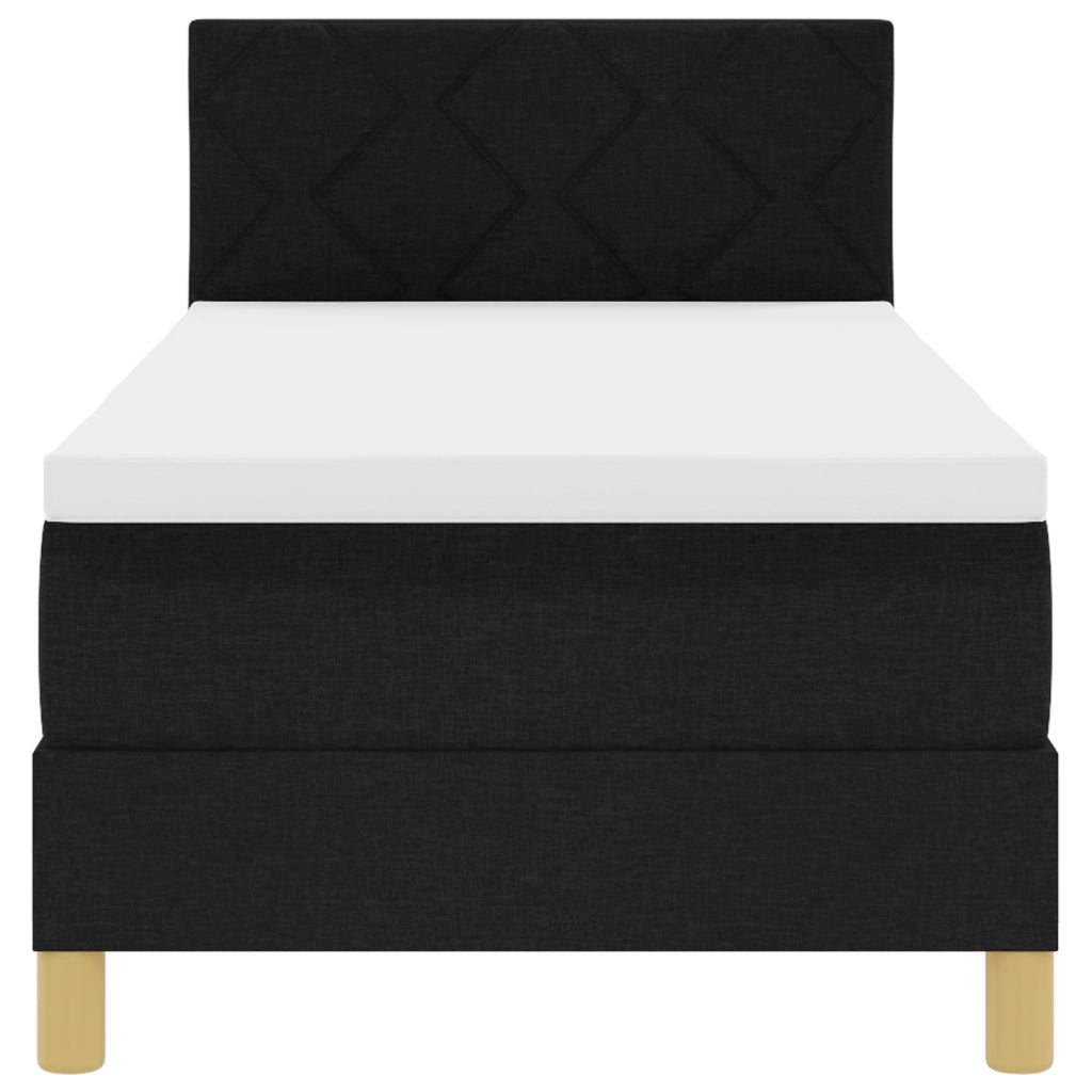 Letto con Box Spring e Materasso Nero 80x200 cm Tessuto