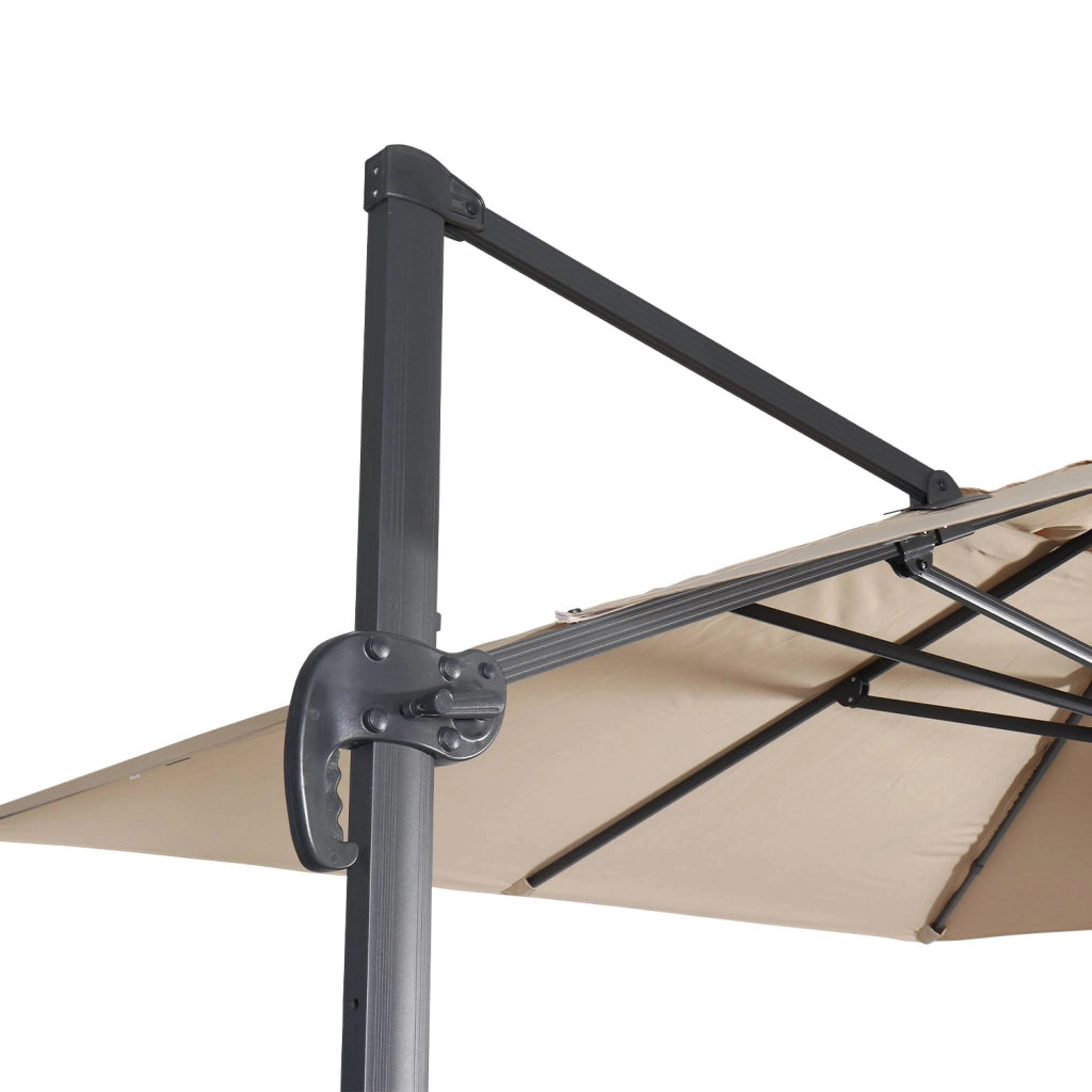Ombrellone rettangolare eccentrico, 3x4m + piastre di zavorra 50x50cm,