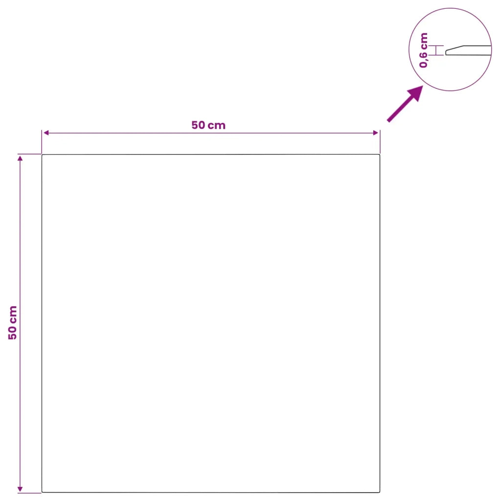 Dessus de table Transparent 50x50 cm Verre trempé