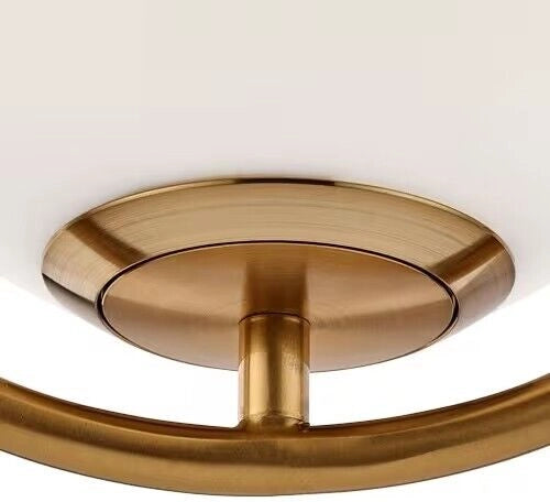 Lampadario a Sospensione da Soffitto Moderno Anello in Oro con sfera in vetro opaco e Attacco lampadine LED G9