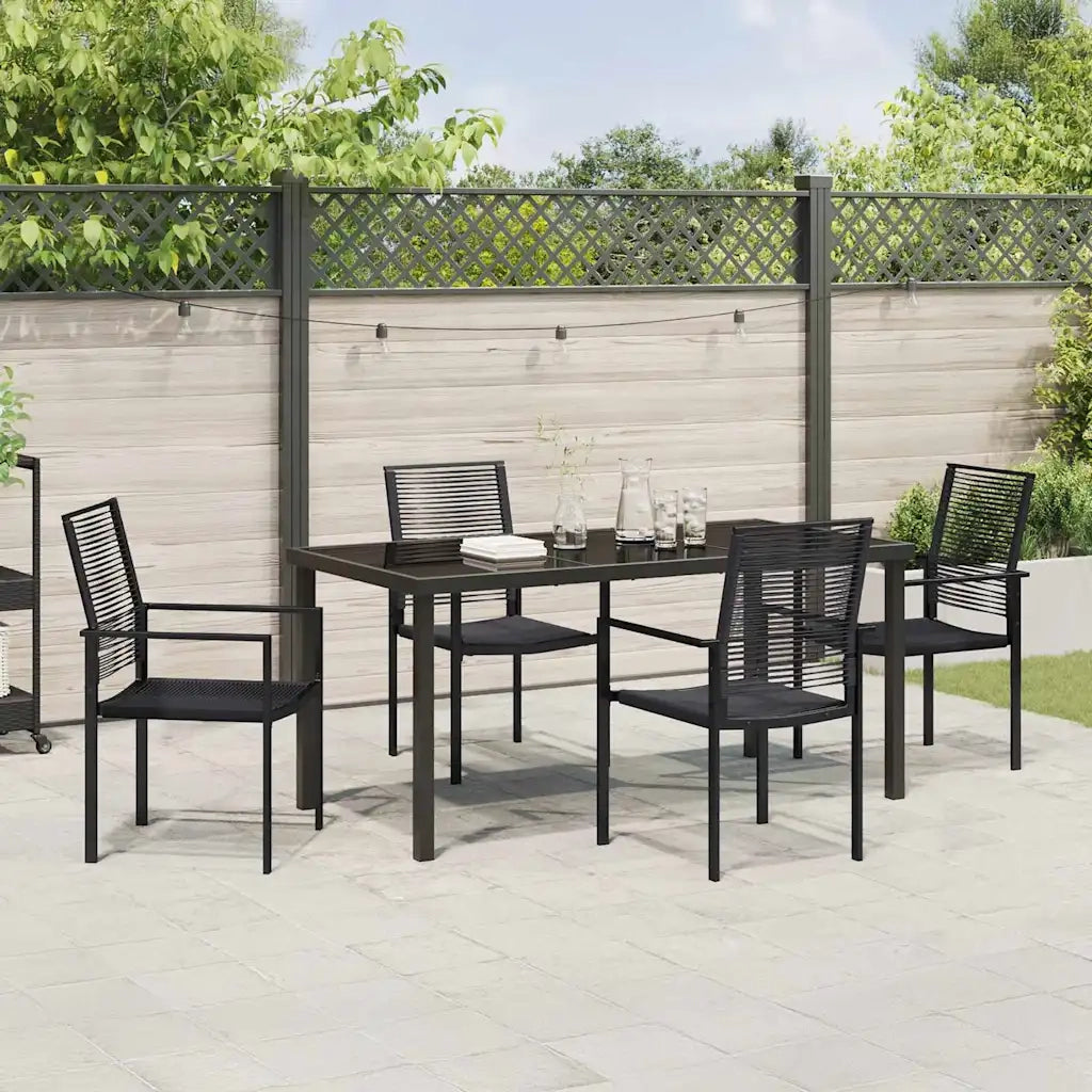 Set da Pranzo per Giardino 5 pcs Nero 3379166