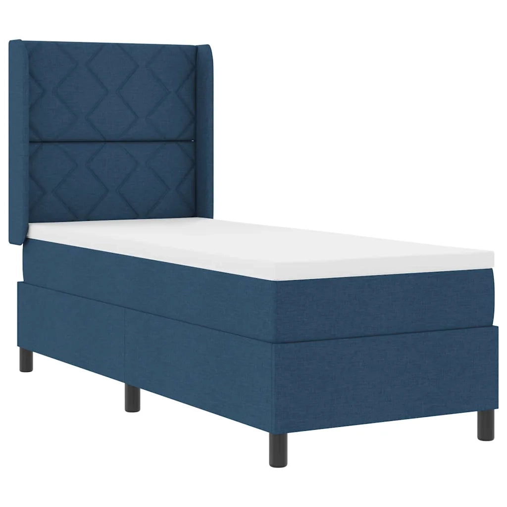 Letto a molle con cuscino con testiera Blu 190 x 90 cm Tessuto 3341685