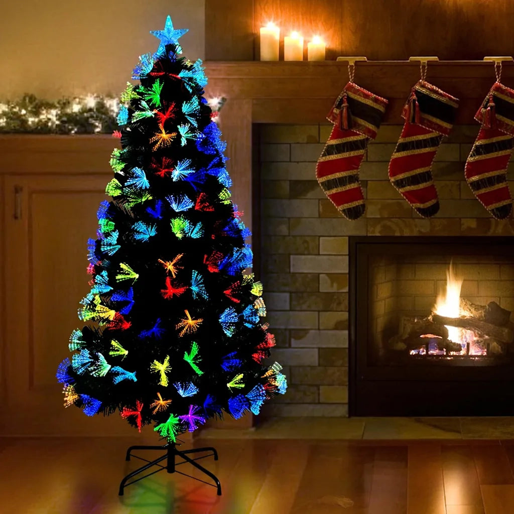 Albero di Natale | Decorazioni natalizie artificiale con 120 LED Verde 120 cm PVC