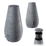 Serbatoio per acqua piovana KADAX 410L Contenitore per acqua a forma di barile + rubinetto con vaso 2 in 1 Grande