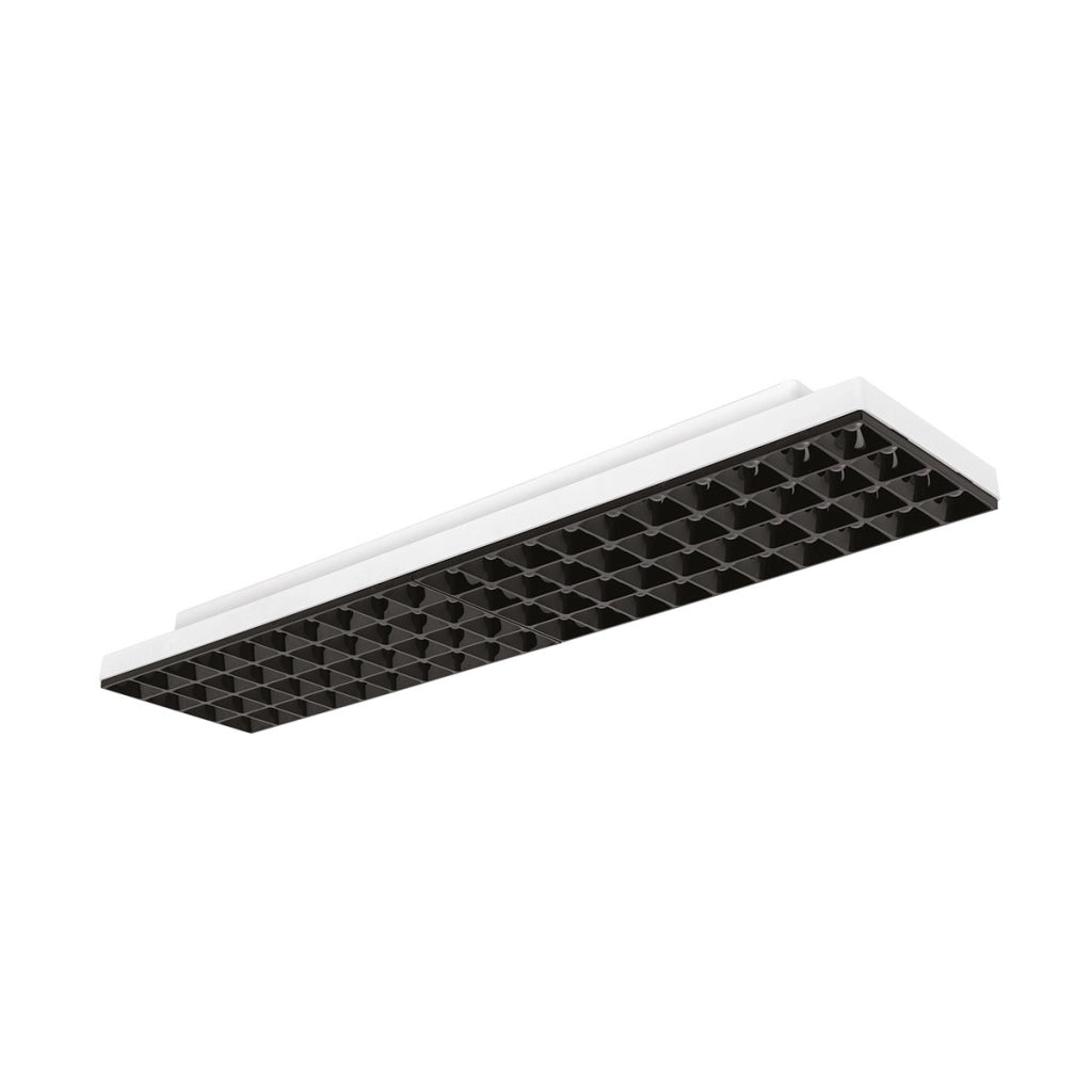 Plafoniera LED da Ufficio Serie GPL Bianco Opaco con Diffusore Nero Antiabbaglio UGR <19, Selezione 22W-34W e Luce CCT Switch - Gealuce