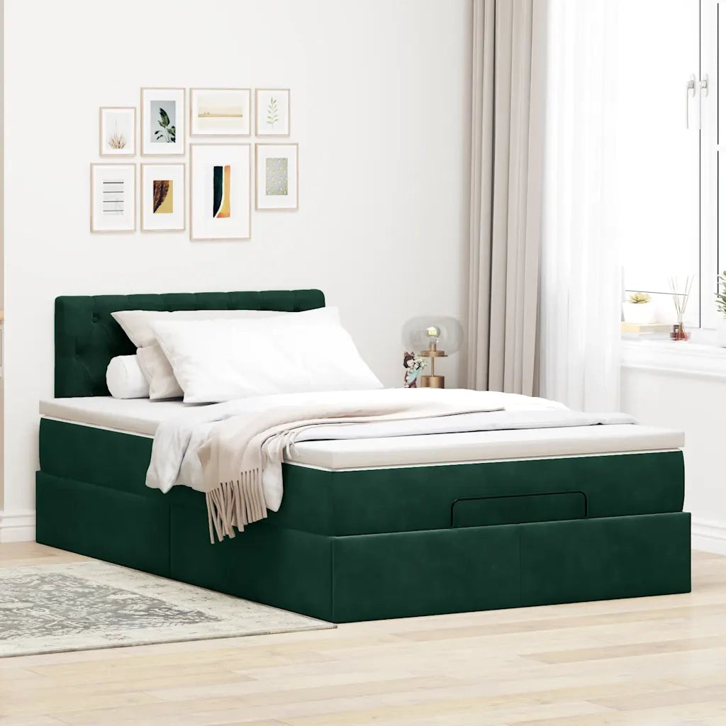 Struttura Letto Pouf con Materasso 120x200 cm Velluto 3312689