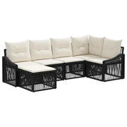 Set Divano da Giardino 6 pcs Nero polyrattan 3436072