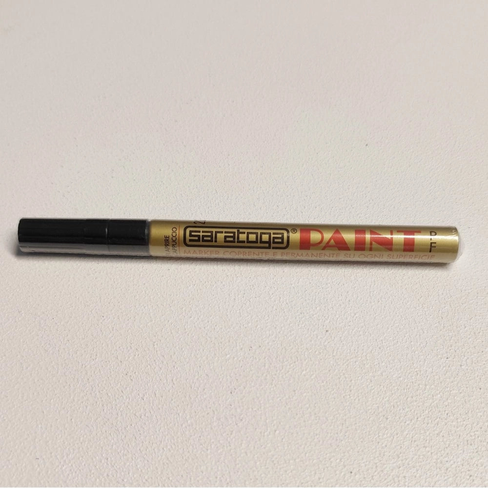 Paint pennarello colore oro punta fine indelebile coprente permanente su ogni superficie