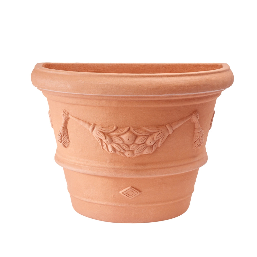 Cheonda - Garden Italia Vaso a Muro Festonato Conico FFM 55×41 cm in Resina – Made in Italy, Antiurto, per Interni ed Esterni Colore: IMPRUNETA