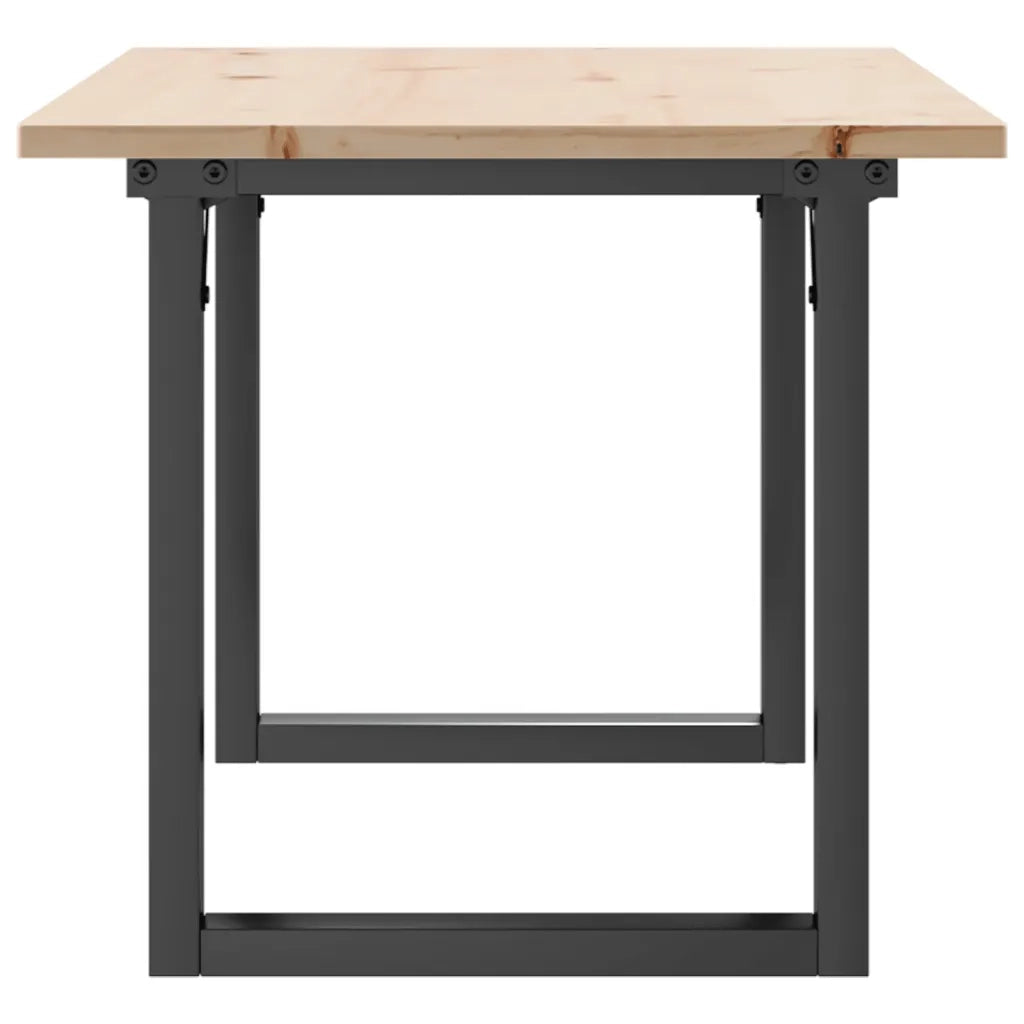 Tavolino Salotto Telaio a O 100x50x45cm Legno Pino e Acciaio 3282666