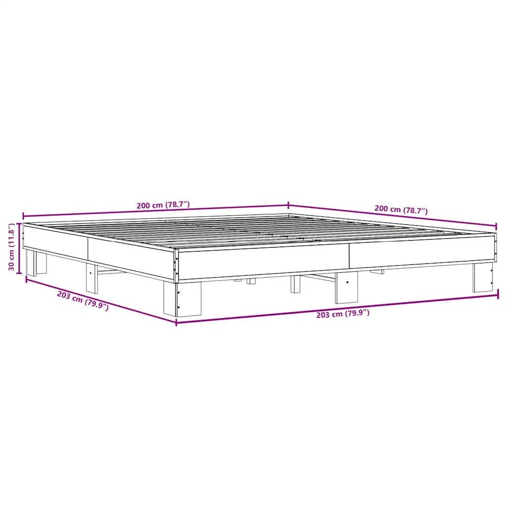 Giroletto Grigio Sonoma 200x200 cm in Legno Multistrato Metallo 3280220