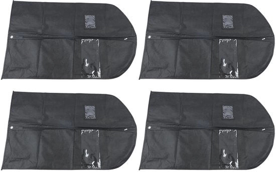 Borsa per Abbigliamento 4 Pezzi - Sacchi per Abbigliamento Idrorepellenti - Finestre trasparenti - Cinturino regolabile - Borsa per l'Abbigliamento - Borsa in Fleece di Alta Qualità