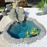 Cascata Artificiale Roccia da Giardino 130x100 cm in Vetroresina con Pompa