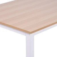 Scrivania Moderna per Computer con Gambe Regolabili e Struttura in MDF e Metallo, Tavolo da Pranzo 120x60x76 cm, Bianco e color Legno