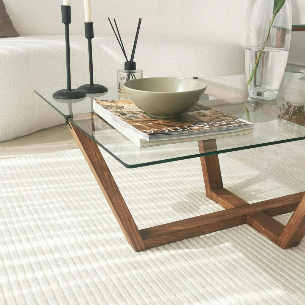 Visconti, Tavolino da Salotto Forma Rettangolare, 105x65x35h cm Marrone Noce
