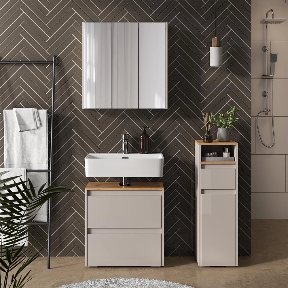 Set di mobili da bagno Majest, Cashmere/Artigianale, 3 parti