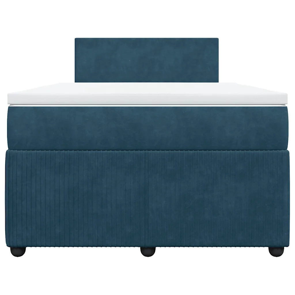 Giroletto a Molle con Materasso Blu 120x190 cm in Velluto