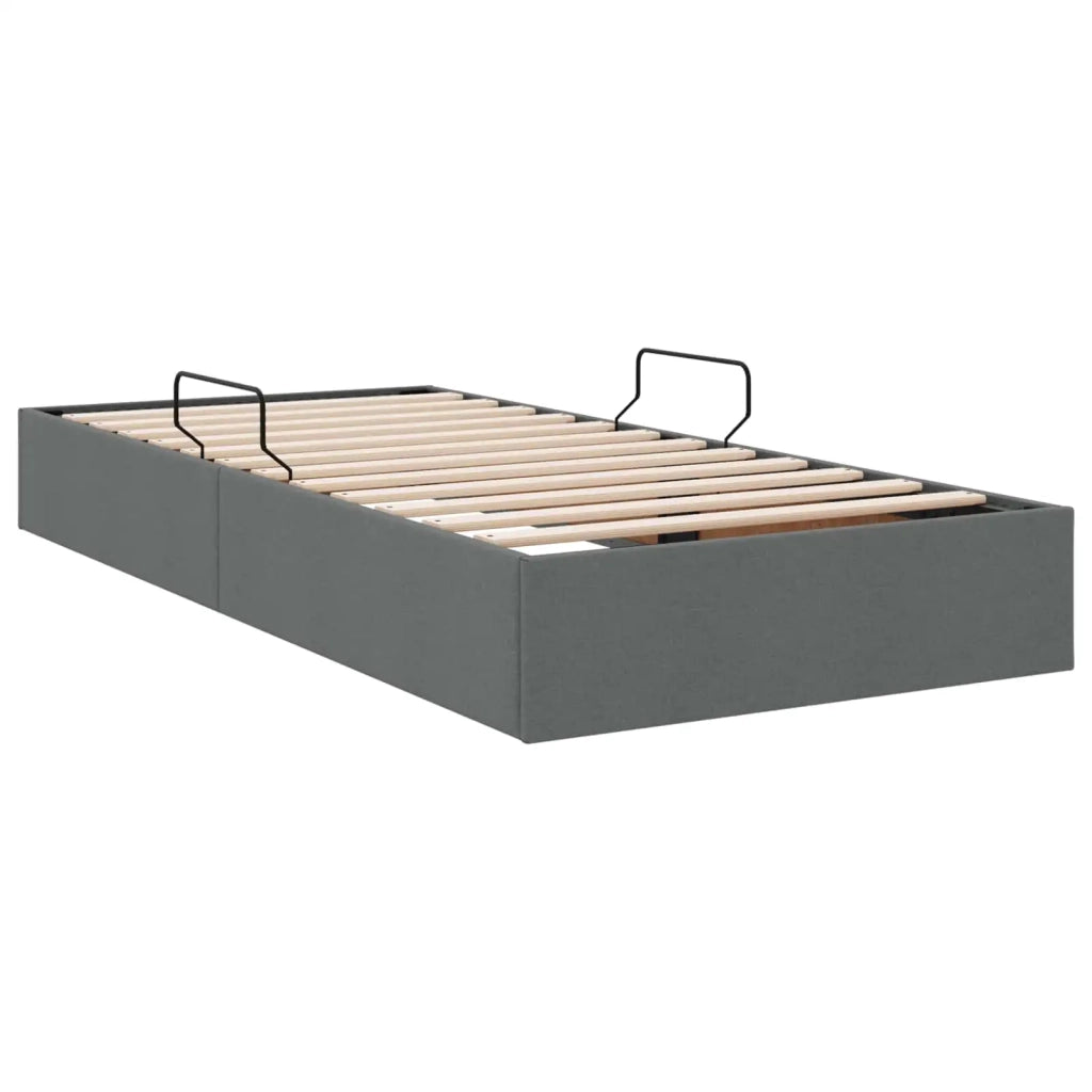 Letto ottomano Grigio scuro 90 x 190 cm Tessuto 3442791