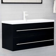 Mobile con Lavabo Integrato Nero in Legno Multistrato 3099069