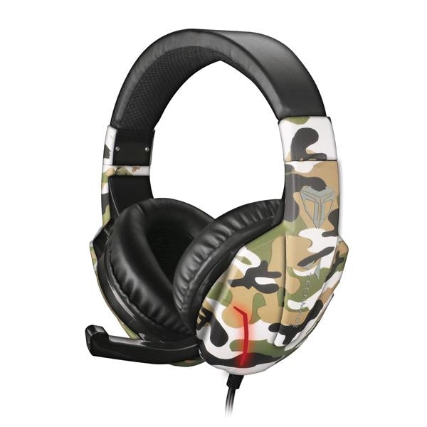 TECHMADE CUFFIE GAMING MULTIMEDIALI CAMO MILITARE VERDE PC CONSOLLE SMARTPHONE
