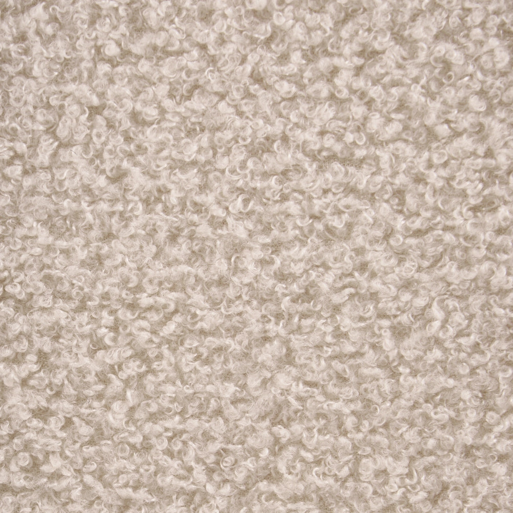 Set di 2 sedie da pranzo con rivestimento Boucle beige chiaro e struttura in ferro dal design retrò