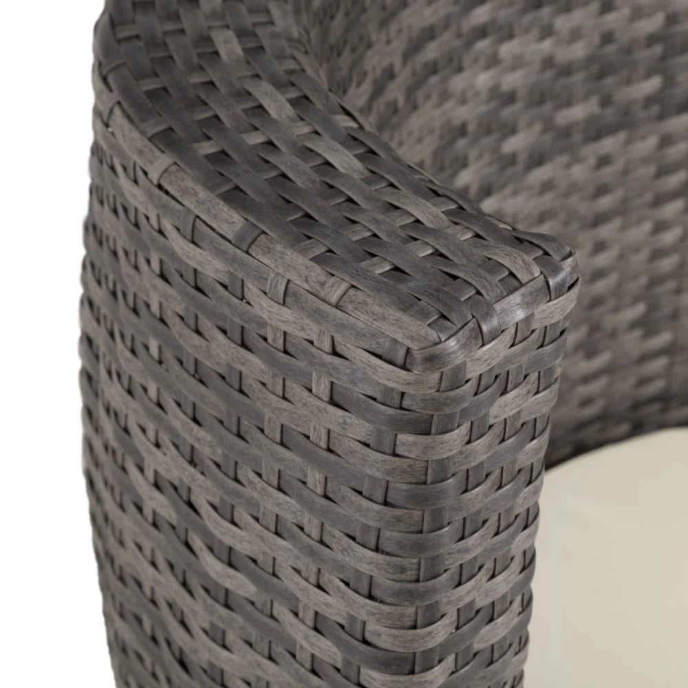 Mobile da giardino in rattan sintetico intrecciato in resina 2 posti grigio 2108085