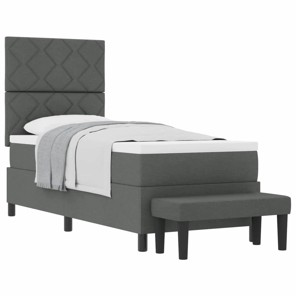 Letto a molle con materasso Grigio scuro 80 x 200 cm Tessuto
