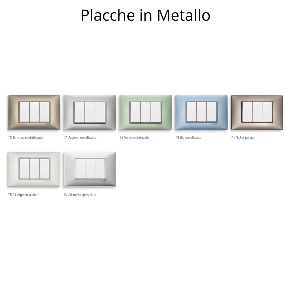 Placca classica 4 moduli serie plana vimar 14654 *** colore bianco, confezione 1
