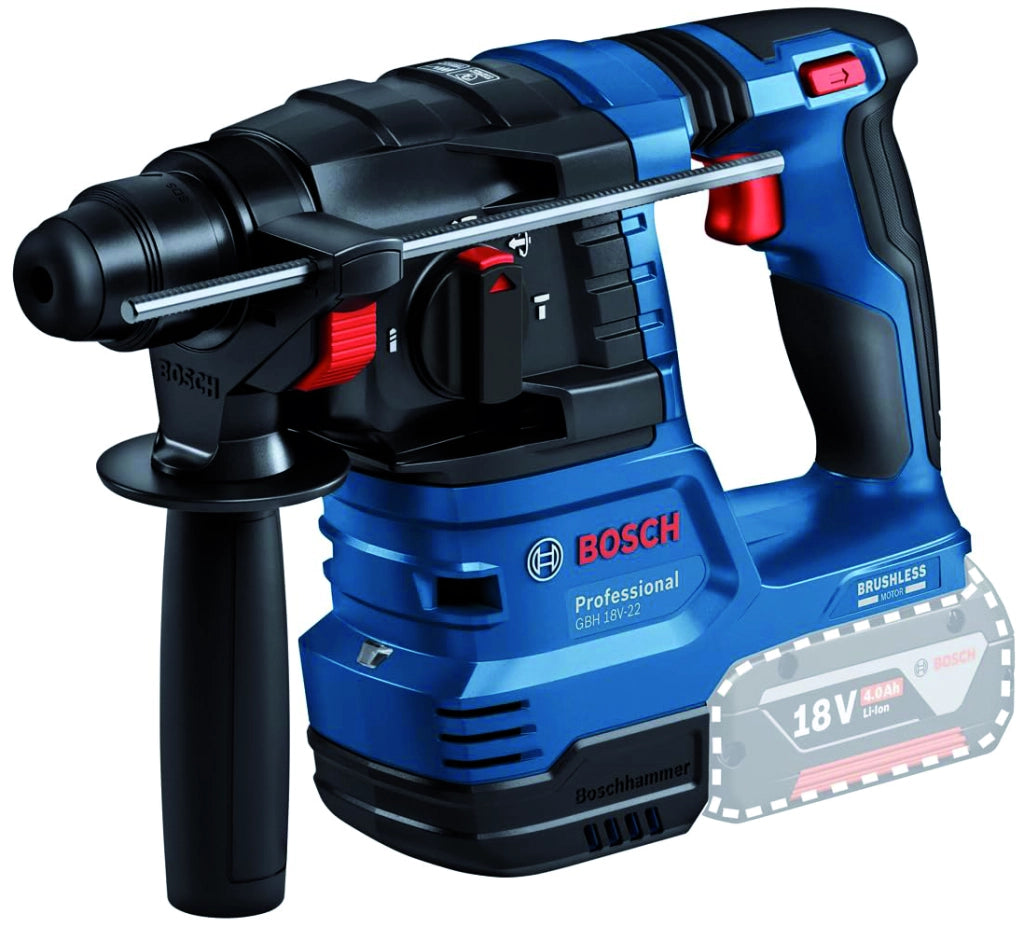 Bosch KIT Minismerigliatrice GWS 18V-7 + Martello GBH 18V-22 + Set ricarica