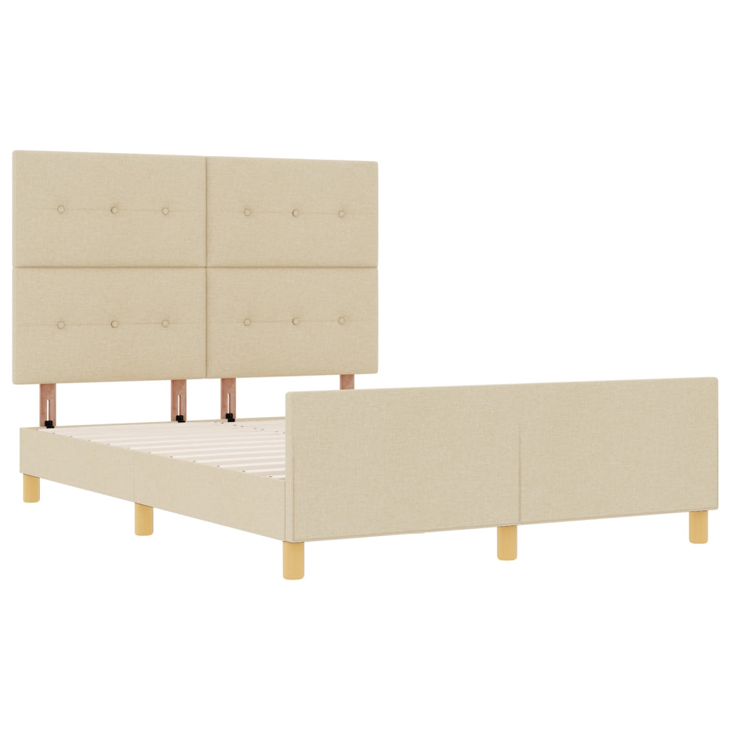 Struttura Letto Crema 140x190 cm Tessuto