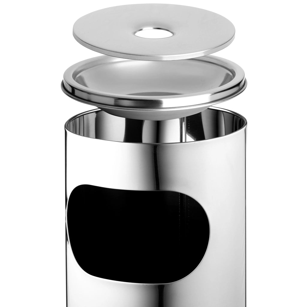 Posacenere da esterno KADAX, posacenere verticale, cestino per rifiuti 18L 2 in 1