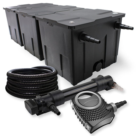 Set Filtro a 3 camere 90000l Chiarificatore 36W Pompa NEO8000 70W Tubo