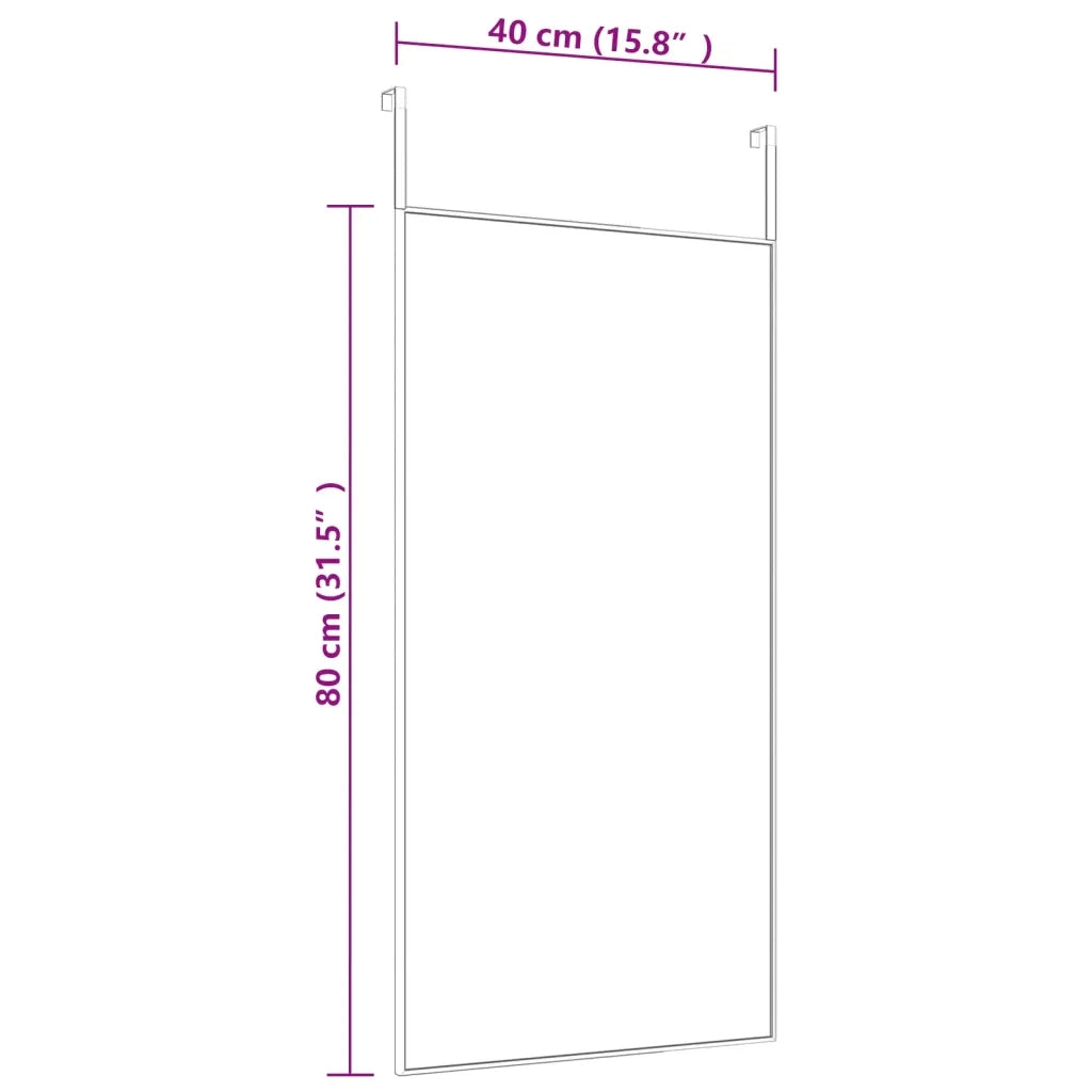 Specchio da Porta Oro 40x80 cm in Vetro e Alluminio 327416