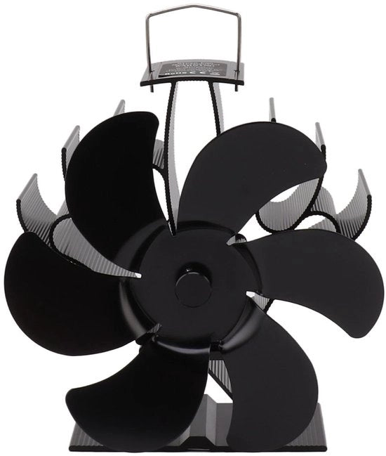 Ventilatore per camino - Riscaldamento elettrico - Silenzioso e efficiente - Lega di alluminio - Per camino aperto - 6 pale