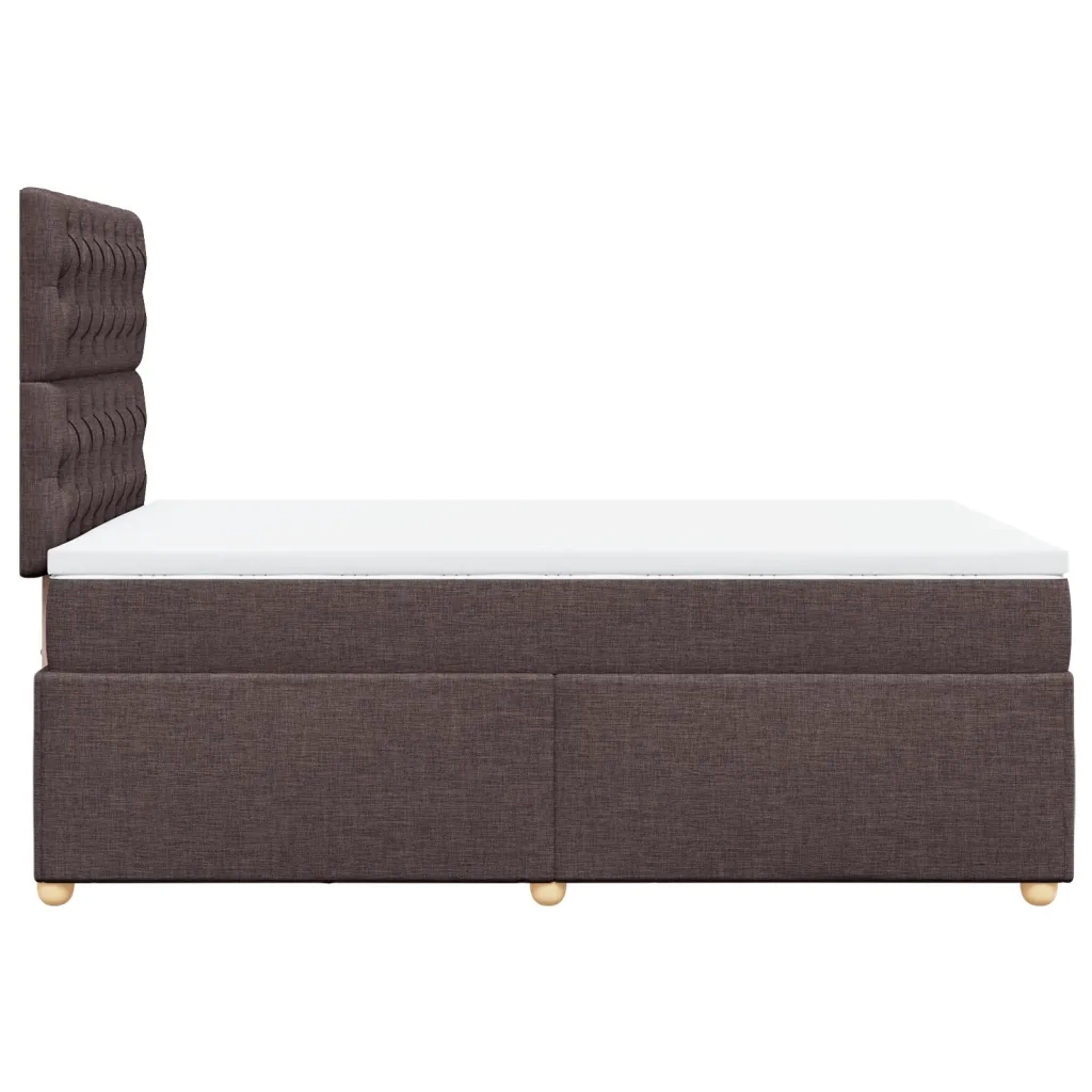 vidaXL Giroletto a Molle con Materasso Marrone Scuro 120x190cm Tessuto