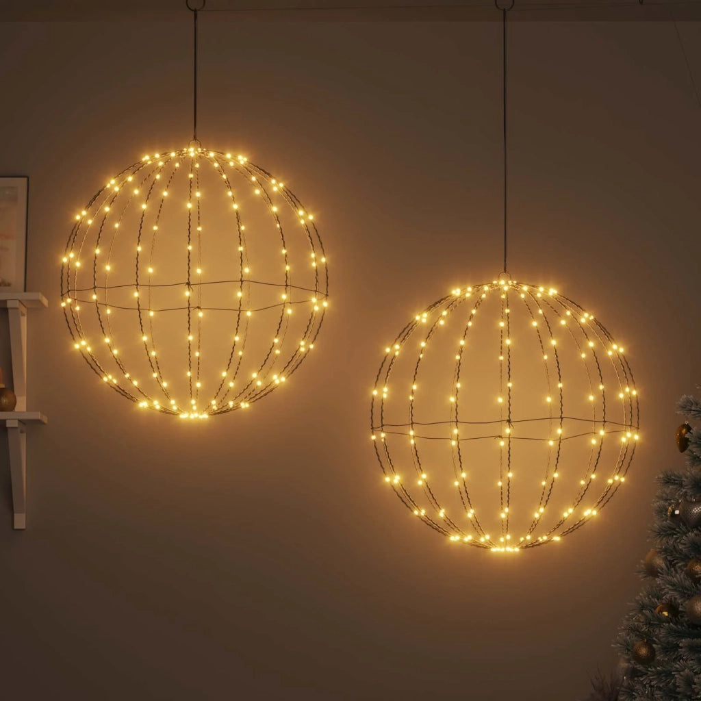 Palla 2 pz Bianco caldo 60 x 60 x 62 cm Metallo 384 LED 42019112