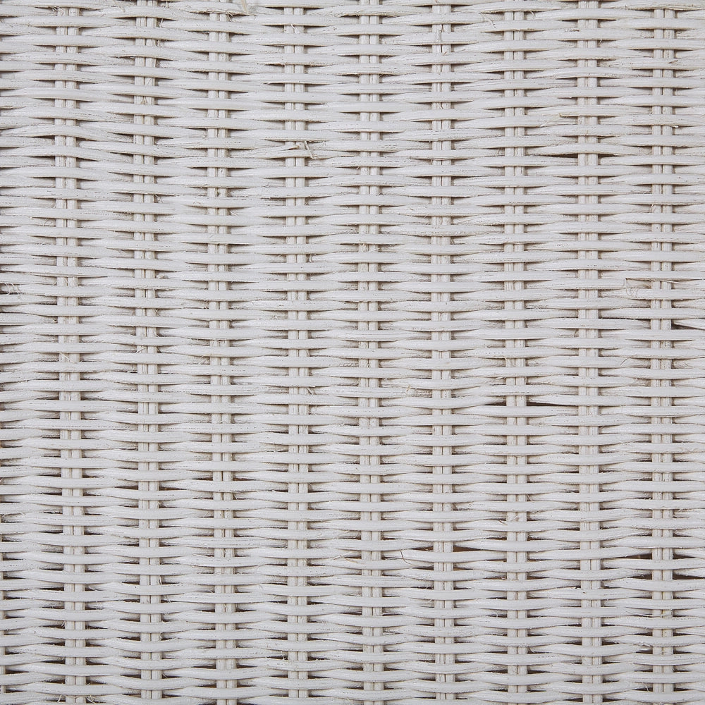 Set di 2 sedie da pranzo in rattan intrecciato con cuscini stile boho schienale alto sala da pranzo soggiorno bianco