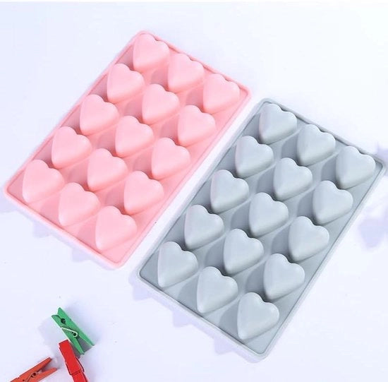 Bakmat per 15 roosters per forma di cuore per biscotti per cani e caramelle in silicone