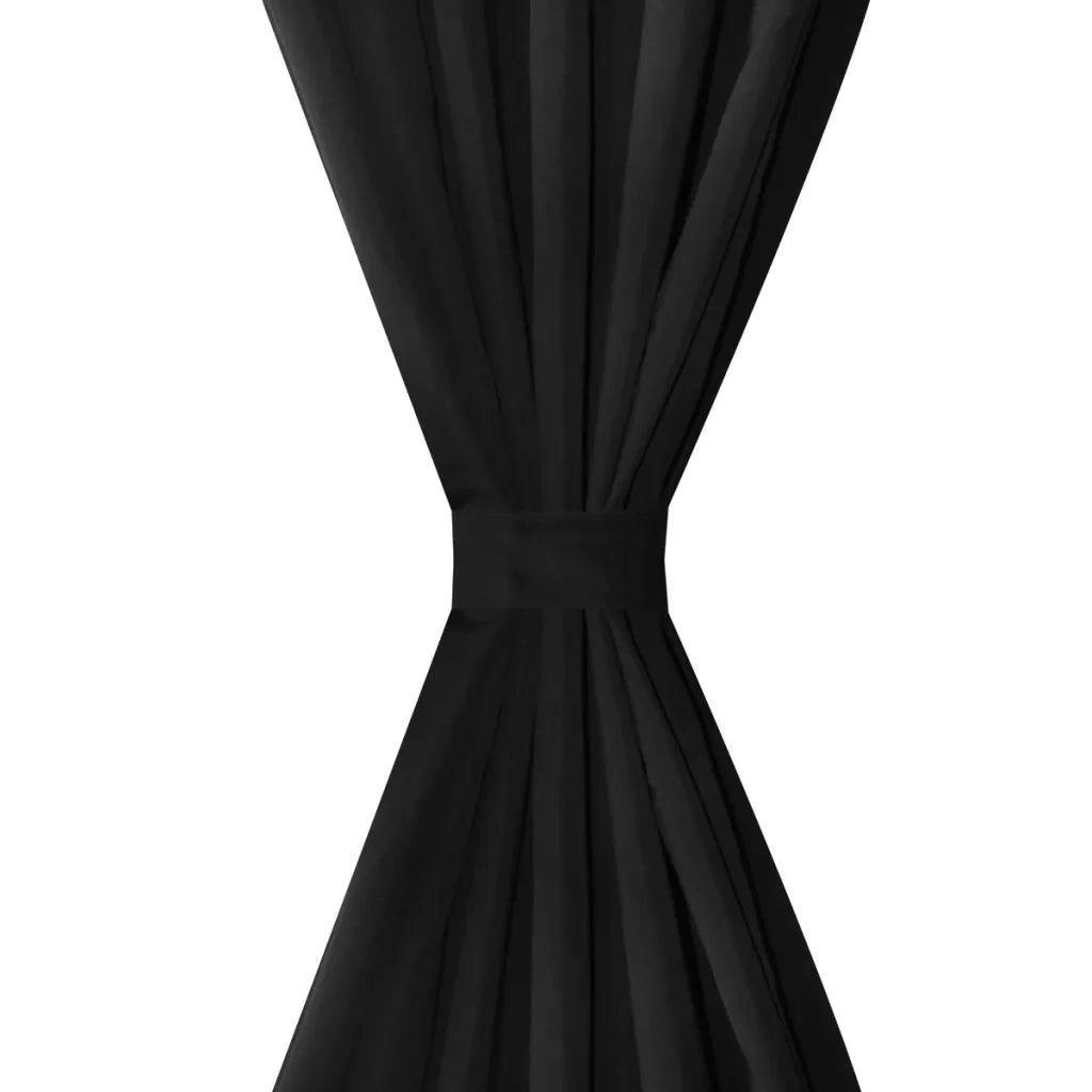 Tende Micro-Raso Nere 2 pezzi con Occhielli 140 x 225 cm 130354