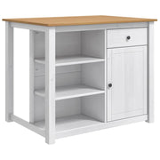 Carrello da Cucina PANAMA 2 pcs Bianco e Cera di Miele