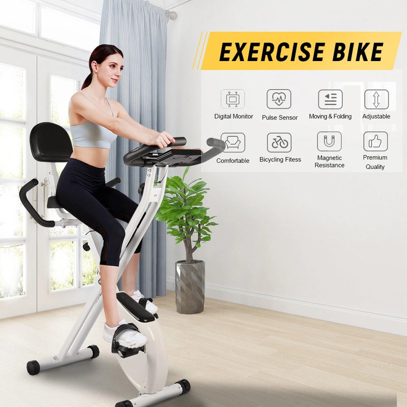 Cyclette pieghevole , resistenza magnetica a 8 livelli, sedile regolabile, con volano magnetico da 2,5 kg, silenziosa e liscia