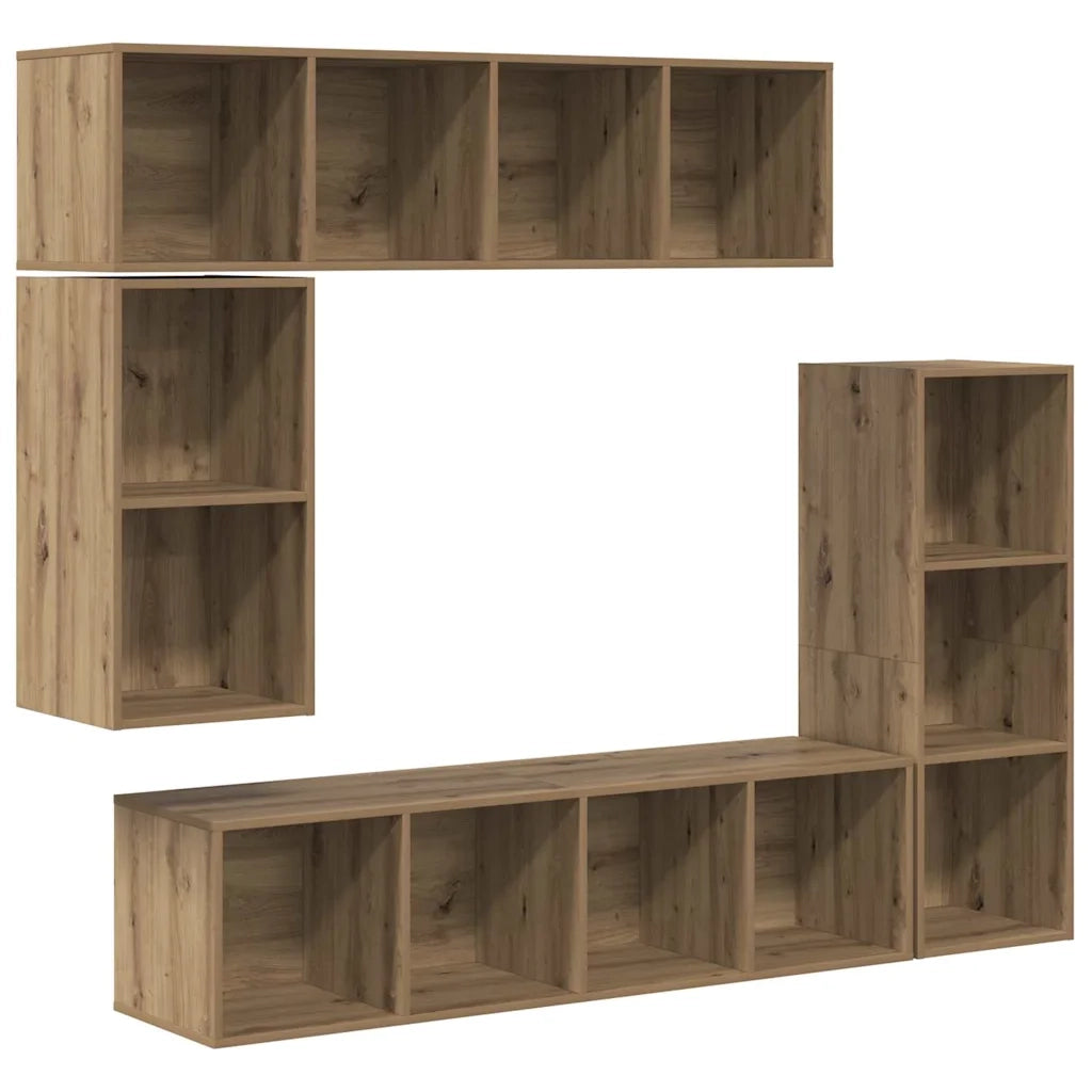 Set mobile TV 4 pcs Rovere artigianale Legno multistrato