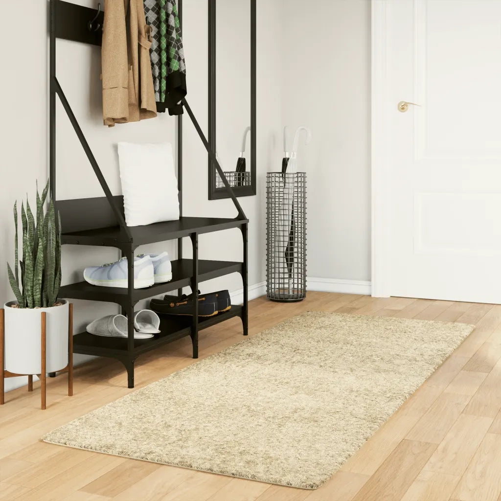 Tappeto Shaggy PAMPLONA a Pelo Lungo Moderno Oro 80x200 cm 375340
