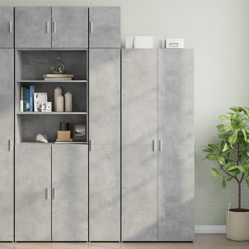 Mobile Sottile Grigio Cemento 30x42,5x225 cm in Truciolato
