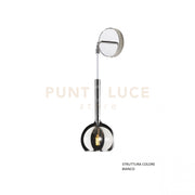 APPLIQUE BIANCO 1 LUCE PICCOLA VETRO CROMO 1155BI-A-CR