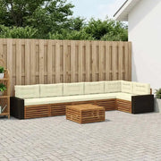 Set di divani da esterno 7 pcs Naturale e Crema 79 x 79 x 37 cm