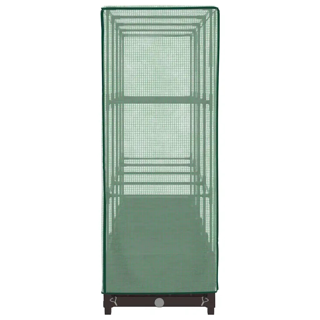 Letto Rialzato con Copertura Serra Effetto Rattan 160x40x123 cm