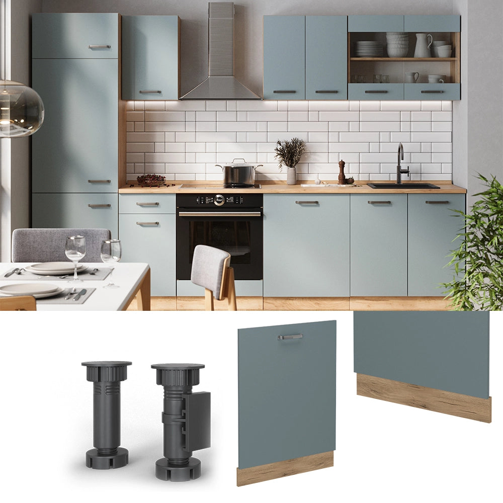 Vicco Coperchio per lavastoviglie Grigio-blu 60 cm , PL Rovere