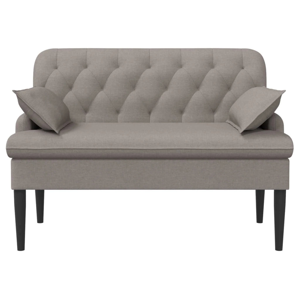 Loveseat con bottoni imbottiti Tortora 111 x 68 x 80 cm Tessuto 42041802